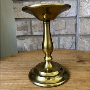 Pottery Barn Arlington Collection Candle Holder Brass  6.75 Tall Pedestal Holder